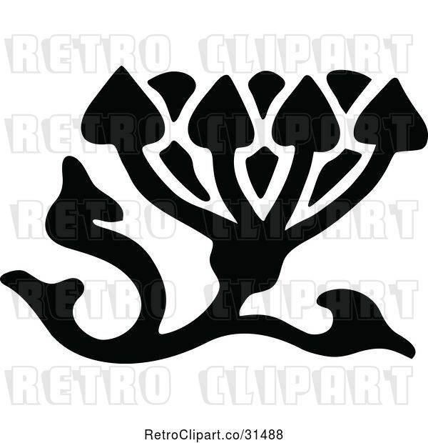 Vector Clip Art of Retro Flower Design Element 10