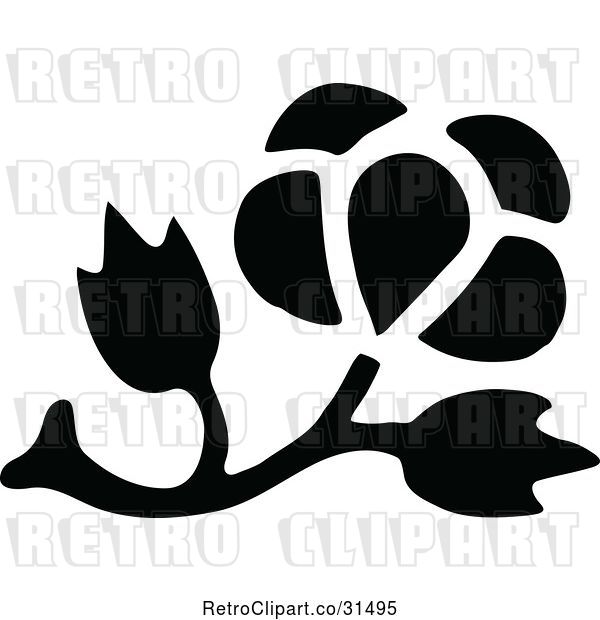 Vector Clip Art of Retro Flower Design Element 5