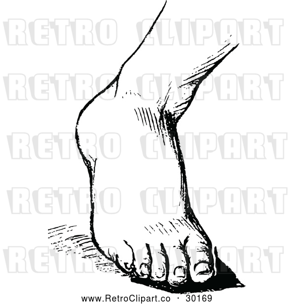 Vector Clip Art of Retro Foot 1