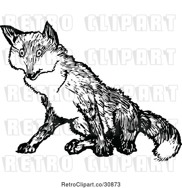 Vector Clip Art of Retro Fox