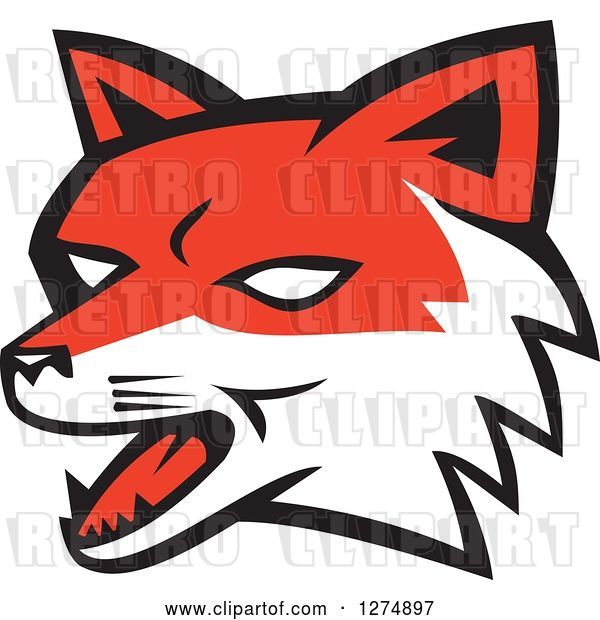 Vector Clip Art of Retro Fox Head