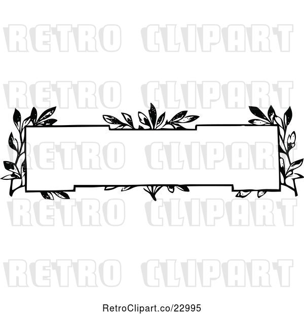 Vector Clip Art of Retro Frame with Vines