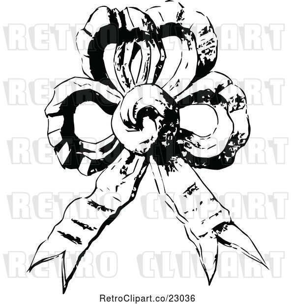 Vector Clip Art of Retro French Bow