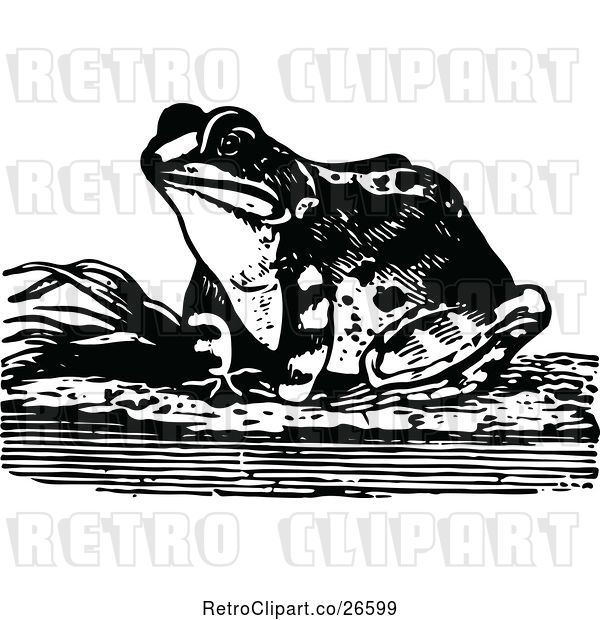 Vector Clip Art of Retro Frog
