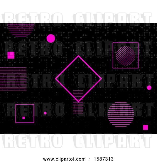 Vector Clip Art of Retro Geometric Pink and Black Background