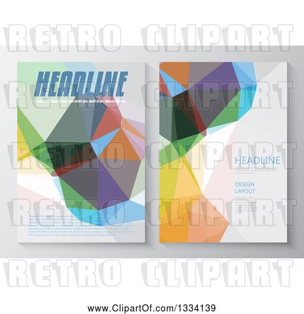 Vector Clip Art of Retro Geometric Polygon Brochure Template with Sample Text