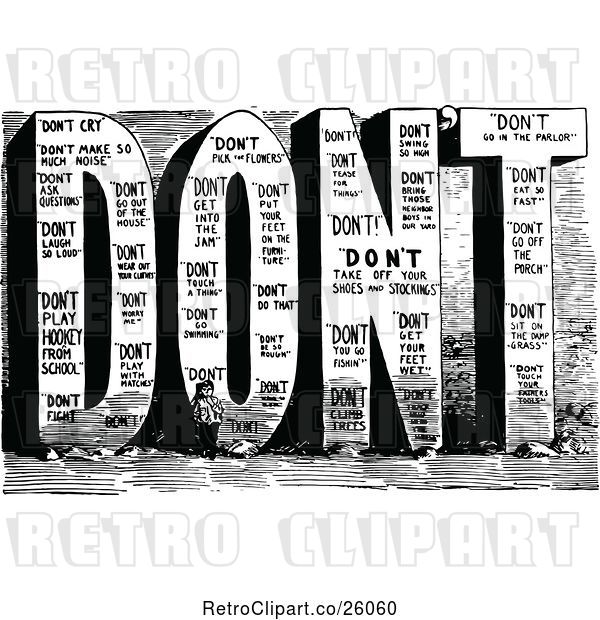 Vector Clip Art of Retro Giant Word DONT