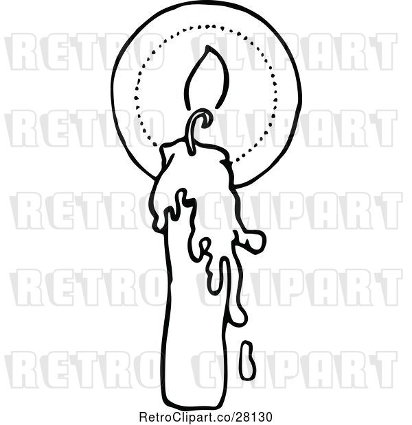 Vector Clip Art of Retro Glowing Candle