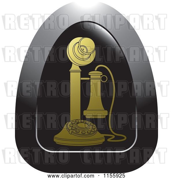 Vector Clip Art of Retro Gold Candlestick Telephone Icon