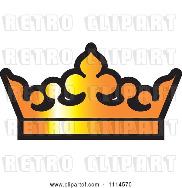 Vector Clip Art of Retro Golden Crown