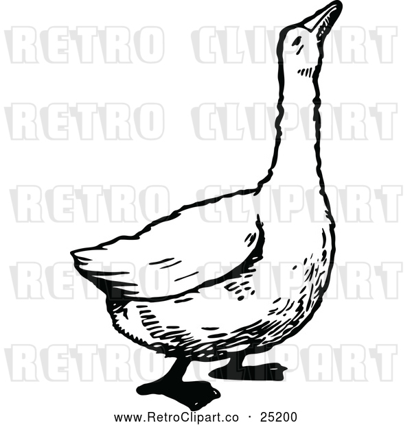 Vector Clip Art of Retro Goose