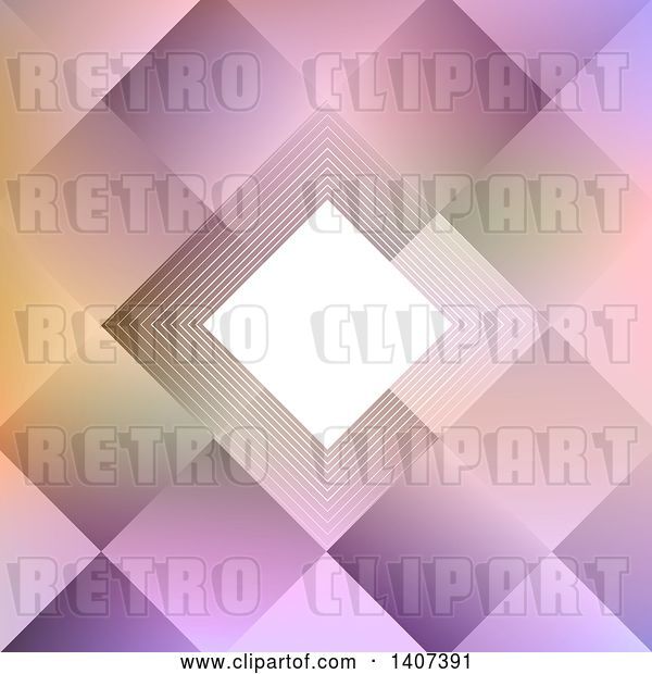 Vector Clip Art of Retro Gradient Purple Diamond or Square Geometric Background