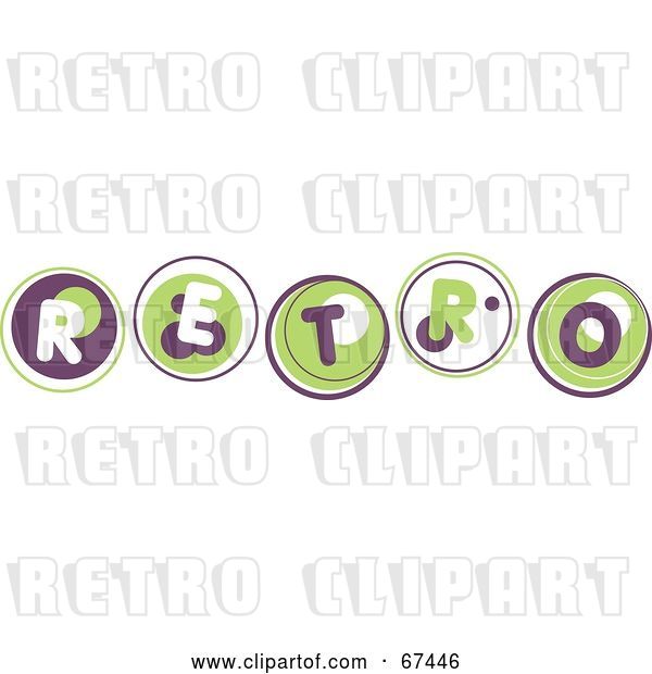 Vector Clip Art of Retro Green and Blue Word with Bubbles