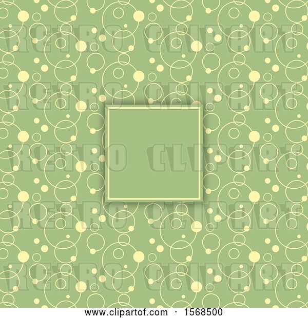 Vector Clip Art of Retro Green and Yellow Bubbles Background