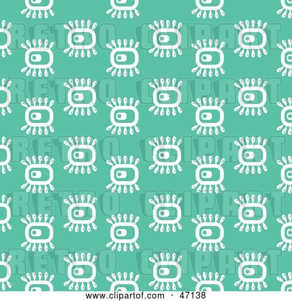Vector Clip Art of Retro Green Background of White Abstract Eyes