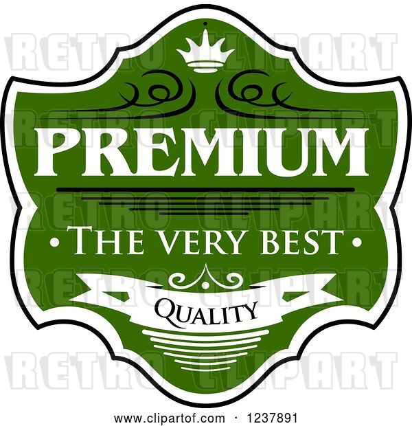 Vector Clip Art of Retro Green Quality Guarantee Label 2