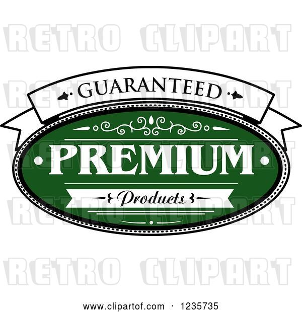 Vector Clip Art of Retro Green Quality Guarantee Label