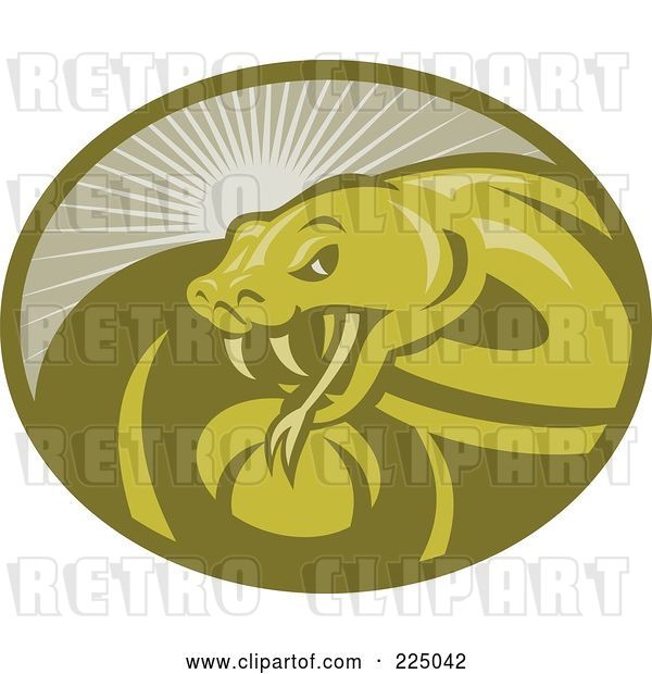 Vector Clip Art of Retro Green Viper Snake Logo