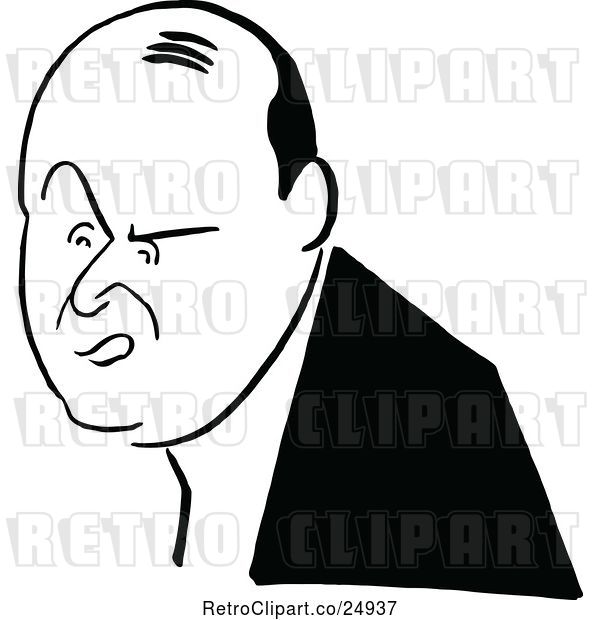 Vector Clip Art of Retro Guy Grinning, Arnold Daly