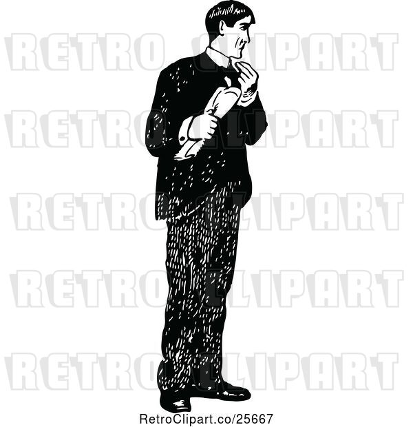 Vector Clip Art of Retro Guy Holding a Newspaper