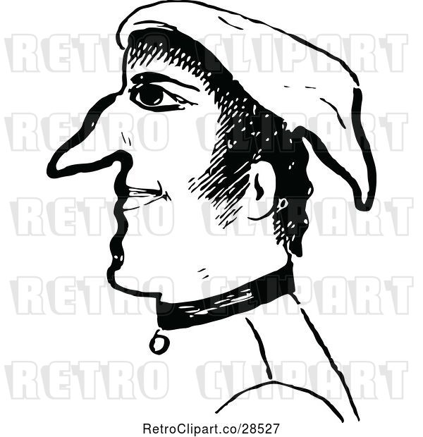Vector Clip Art of Retro Guy in a Pointy Hat 2
