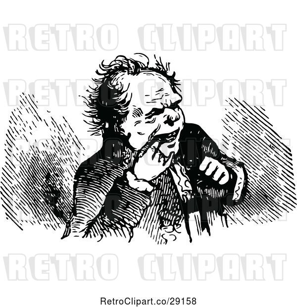 Vector Clip Art of Retro Guy with a Toothache