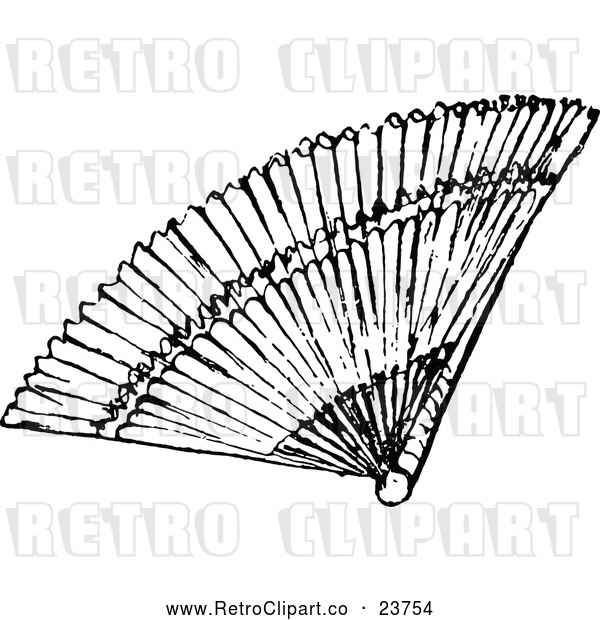 Vector Clip Art of Retro Hand Fan