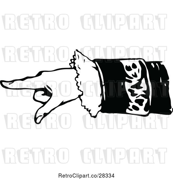 Vector Clip Art of Retro Hand Pointing