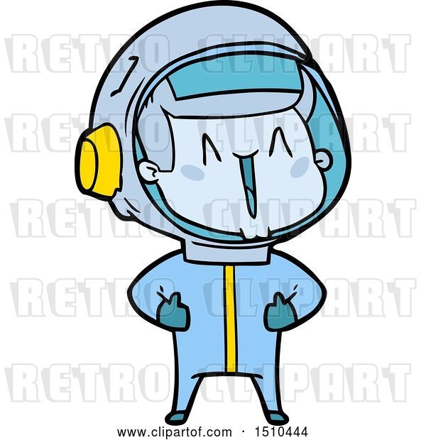 Vector Clip Art of Retro Happy Cartoon Astronaut