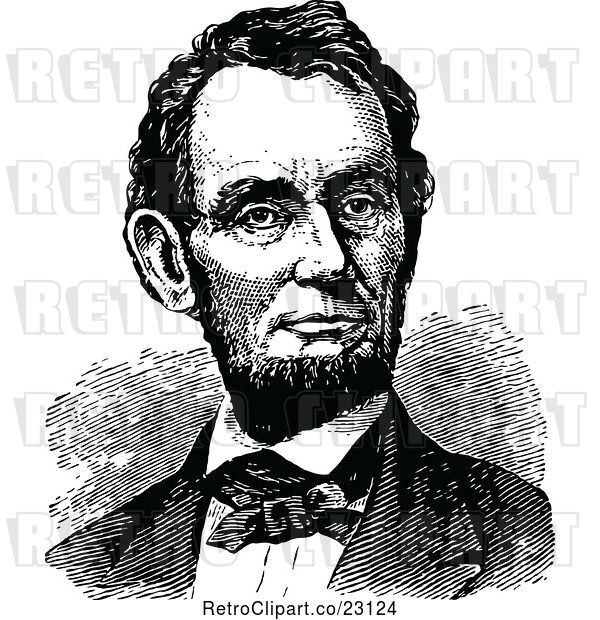 Vector Clip Art of Retro Historical Portrait of Abe Lincoln