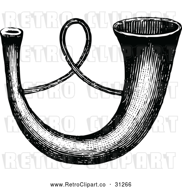 Vector Clip Art of Retro Horn