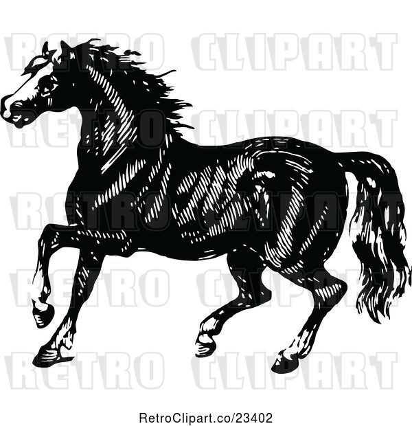 Vector Clip Art of Retro Horse 1
