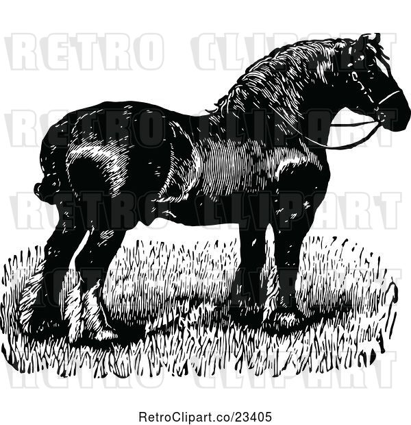 Vector Clip Art of Retro Horse 4