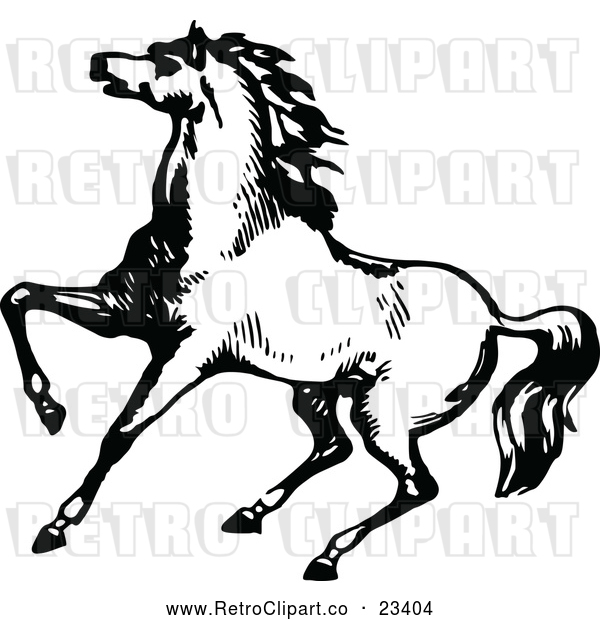 Vector Clip Art of Retro Horse 5