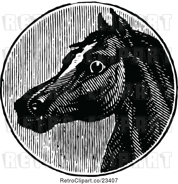 Vector Clip Art of Retro Horse Head 2