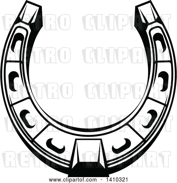 Vector Clip Art of Retro Horseshoe