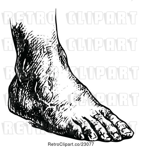 Vector Clip Art of Retro Human Foot 1