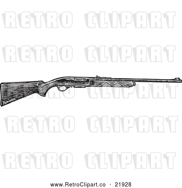 Vector Clip Art of Retro Hunting Rifle