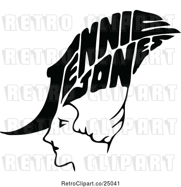 Vector Clip Art of Retro Jennie Jones