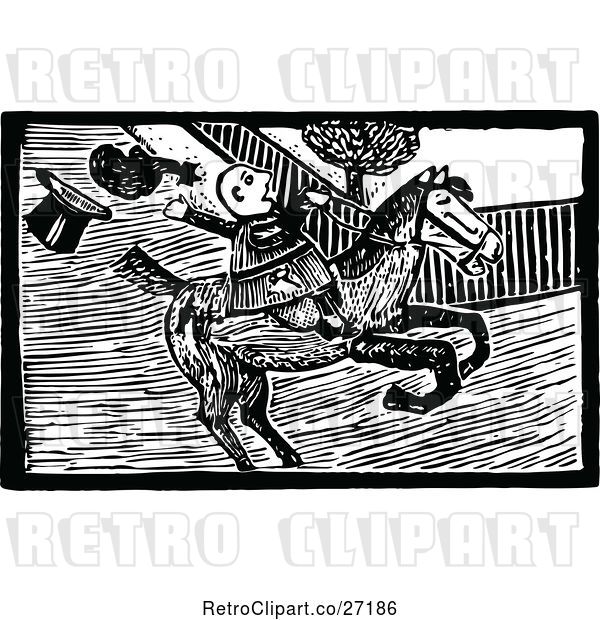 Vector Clip Art of Retro John Gilpin on Horseback 6