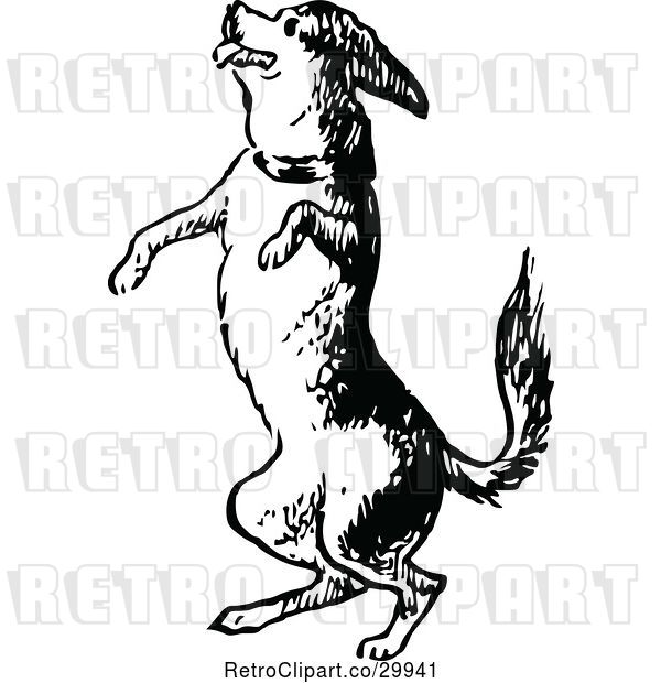 Vector Clip Art of Retro Jumping Dog