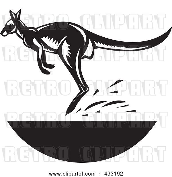 Vector Clip Art of Retro Jumping Kangaroo