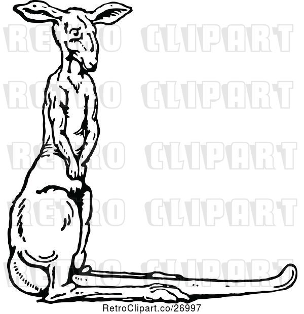 Vector Clip Art of Retro Kangaroo