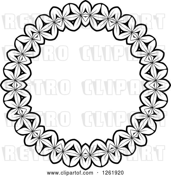 Vector Clip Art of Retro Lace Circle Design