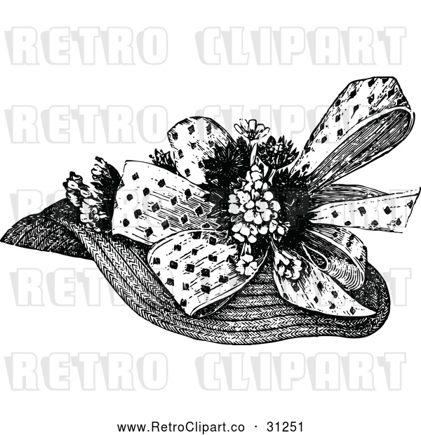 Vector Clip Art of Retro Ladies Hat 1