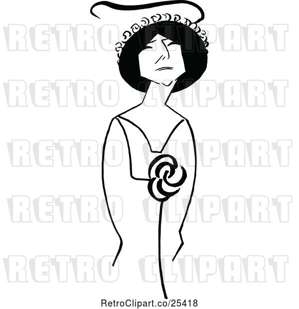 Vector Clip Art of Retro Lady, Ethel Green