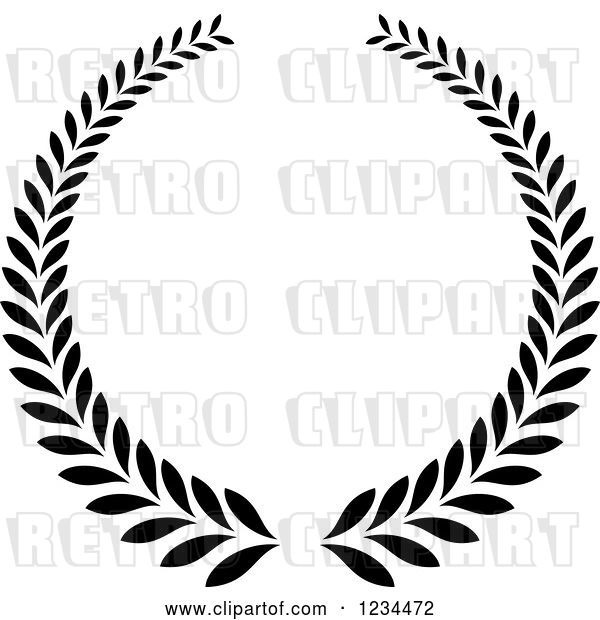 Vector Clip Art of Retro Laurel Wreath 6