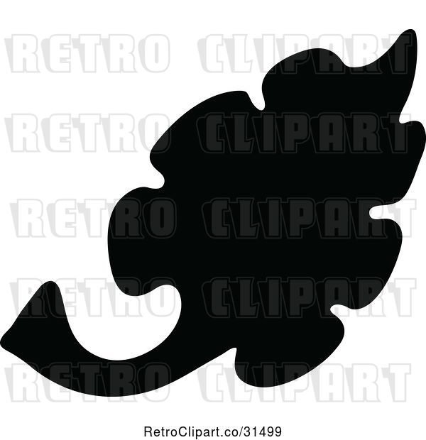 Vector Clip Art of Retro Leaf Design Element 1