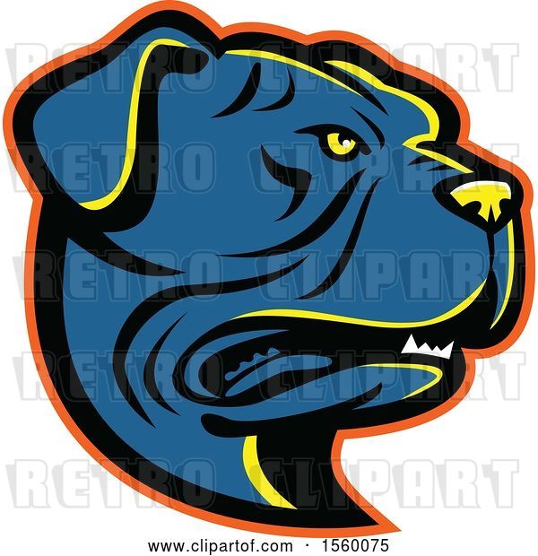 Vector Clip Art of Retro Leavitt Bulldog Dog Mascot