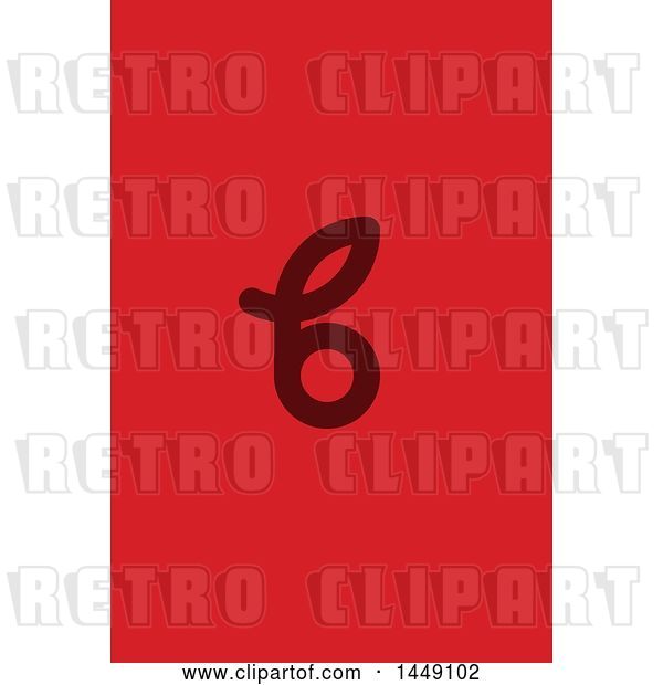 Vector Clip Art of Retro Letter B Design on Red